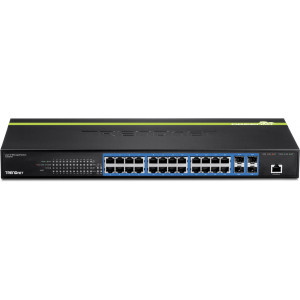 TRENDnet TL2-G244 24-Port Managed Gigabit Ethernet Layer 2 Switch, 4 shared SFP slots, rack mountable